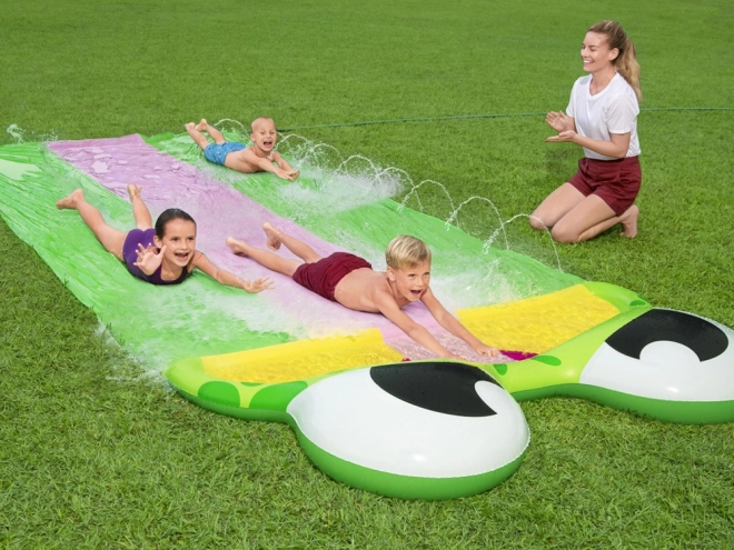 Bestway potrójna zjeżdżalnia wodna H2O GO! 488 cm żaba
