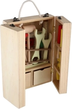 Wszystko w jednej przenośnej drewnianej walizce