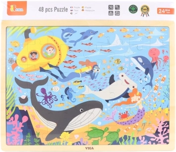 Drewniane puzzle Życie morskie 48 elementów