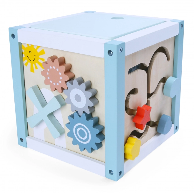 Drewniany sorter klocków z klockami Ecotoys