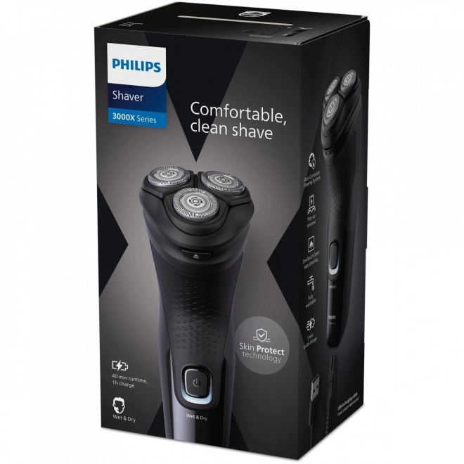 Elektryczna maszynka do golenia Philips Series 3000X do użytku na mokro i sucho