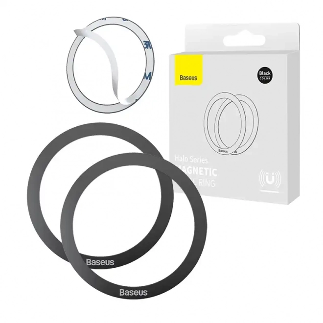Baseus Halo Magnetyczny pierścień do telefonu, MagSafe (czarny)