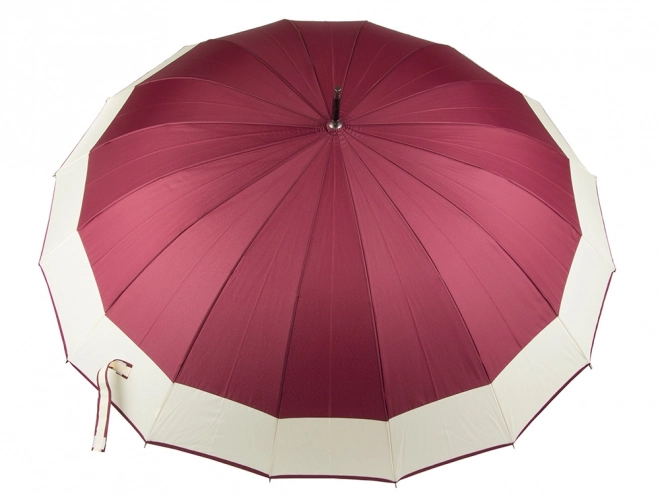 Elegancki duży parasol z antypoślizgową rączką, 16 żeber, czerwony