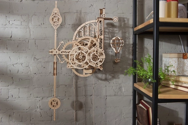 Ugears 3D drewniane mechaniczne puzzle Zegar Ścienny Aero
