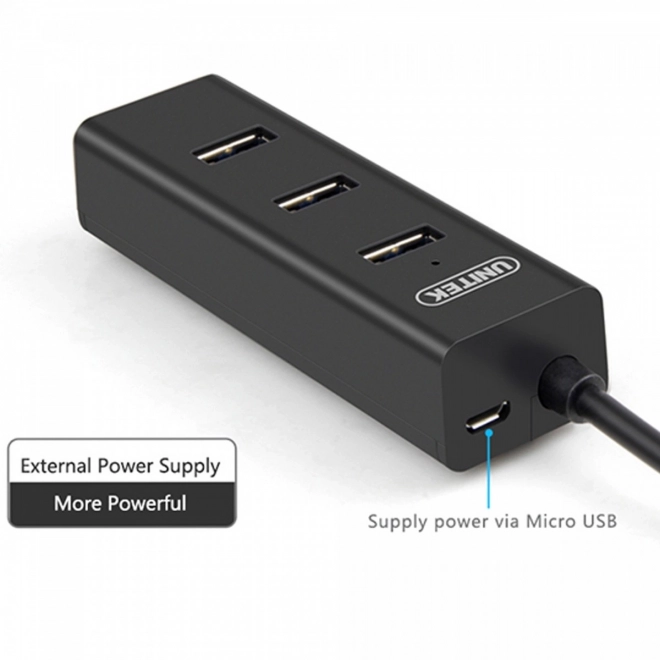Rozdzielacz 4x USB 3.0; BC1,2; CZARNY