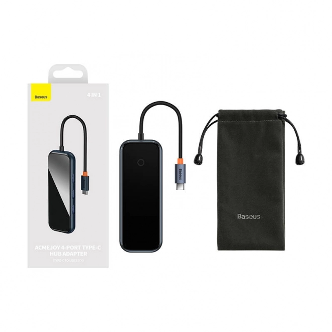 Baseus Hub USB-C na 4x USB 3.0 ciemnoszary