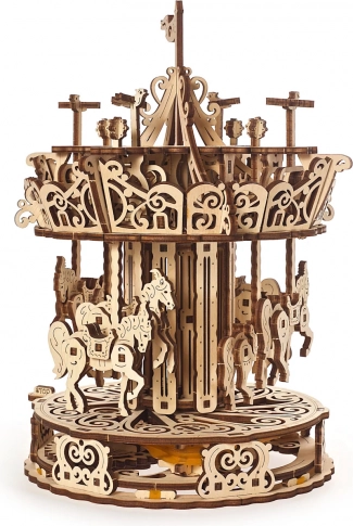 Drewniana mechaniczna karuzela UGEARS puzzle 3D