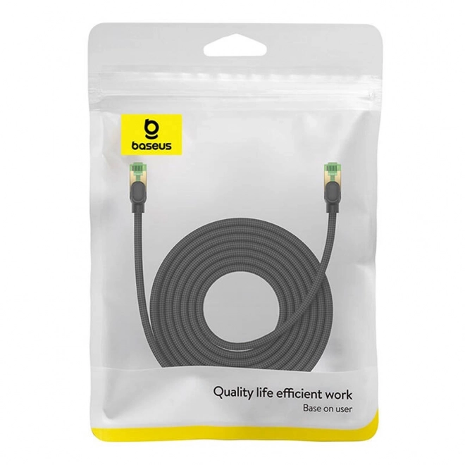 Pleciony kabel sieciowy cat.8 Baseus Ethernet RJ45, 40 Gb/s, 8 m (czarny)