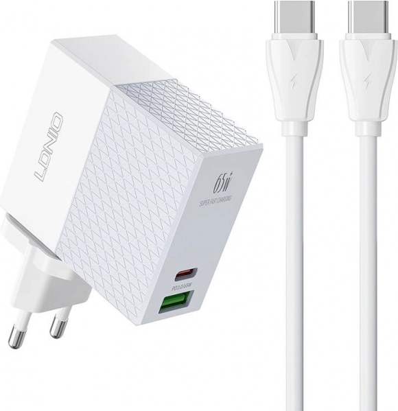 Ładowarka LDNIO 65W z portami USB i USB-C
