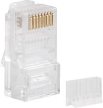 Niescreenowane złącza RJ45 kat. 6 UTP z prowadnicą 100 szt.