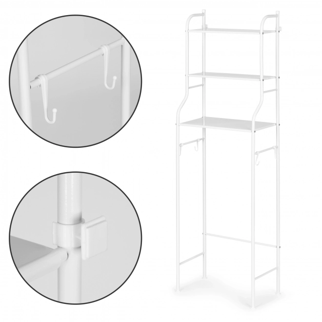 Wysoka półka łazienkowa z 3 półkami, konstrukcja aluminiowa