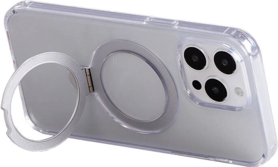 Magnetyczne etui ze stojakiem JOYROOM do iPhone 15 Pro, przezroczyste