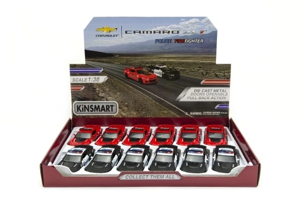 Auto Kinsmart Chevrolet Camaro policja/straż pożarna 12 cm metal/plastik