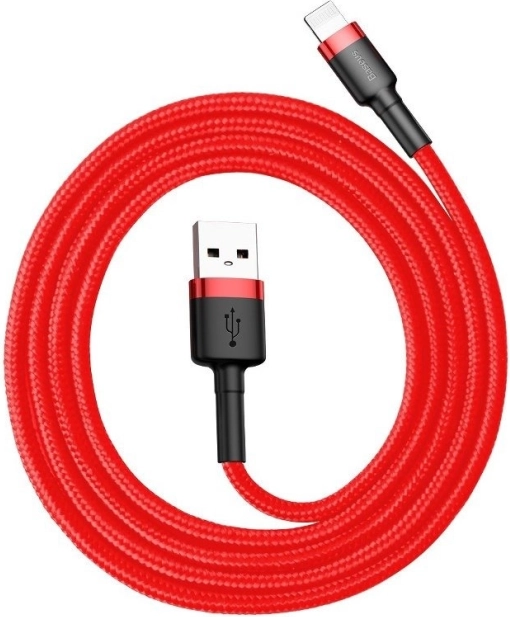 Kabel do ładowania i danych Baseus USB‑Lightning, 0,5 m, 2,4 A, czerwony