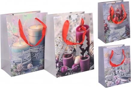 Świąteczna torebka prezentowa S 18 × 23 × 10 cm – papierowa, z wytrzymałymi uchwytami