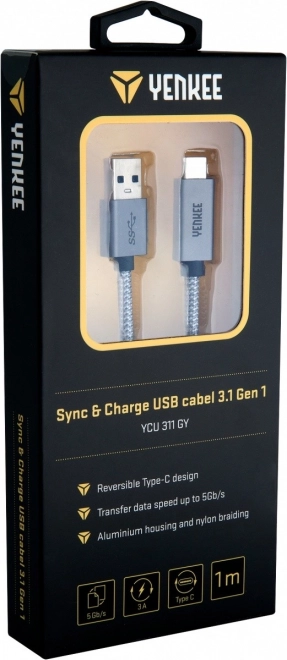 Kabel USB A do USB C z prędkością przesyłu 5 Gb/s i ładowaniem 3A