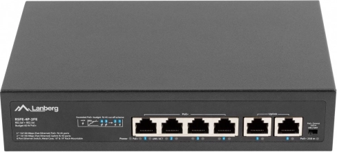 Przełącznik Lanberg 4x PoE+ z 2 portami uplink