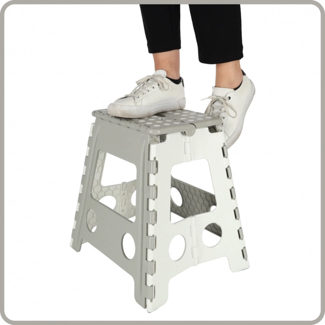 Składane antypoślizgowe stołek 39 cm jasno szary