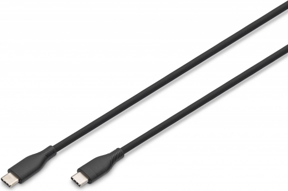 Silikonowy kabel USB‑C – USB‑C, USB 2.0, 60 W, 0,5 m, czarny