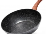 Granitowy wok VILDE Black&Wood 28 cm