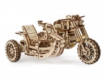 Ugears puzzle 3D motocykl z wózkiem bocznym – mechaniczny drewniany model
