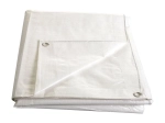 Biała plandeka kaszerowana z oczkami 2 × 3 m, 140 g/m²