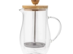 Szklany french press z bambusową pokrywką 400 ml
