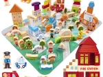 Drewniane edukacyjne miasto puzzle 120 elementów