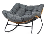 Fotel bujany XL w stylu skandynawskim – szary