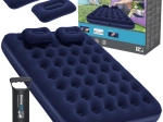 Bestway welurowy materac dmuchany Queen 203 × 152 cm z pompką i poduszkami