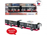 Autobus przegubowy na napęd cierny 44 cm, mówi po czesku i zapowiada przystanki