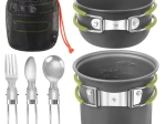 Składany zestaw turystyczny naczyń TRIZAND 1,2 l z aluminium do biwakowania i trekkingu