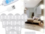 Lampki LED do lustra i toaletki USB (10 świateł)