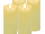 Ruhhy świeczka LED/wkład do lampionu 12,5 × 5 cm, ciepła biel, migoczący płomień (4 szt.)