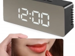 LED budzik z lustrzanym wyświetlaczem 4w1 z termometrem i datą