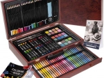 Zestaw do malowania w drewnianej walizce z szufladą 148 szt.