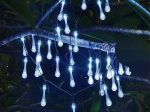 Solarny ogrodowy łańcuch LED krople 6,5 m, 30 LED, zimna biel