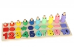 Drewniany edukacyjny sorter i liczydło 2w1 Montessori 13 × 36 cm