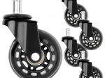 Gumowe kółka do krzesła biurowego 63 mm, trzpień 11 mm, zestaw 5 szt.