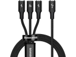 Kabel ładujący Baseus 3 w 1, 20W, czarny, 1,5 m