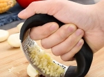 Ergonomiczny praskač do czosnku ze stali nierdzewnej