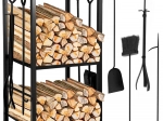 Stojak na drewno opałowe z akcesoriami