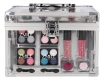 Zmile kosmetyczna walizka Acrylic – przezroczysty zestaw do makijażu 42 szt.