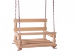 Drewniana huśtawka do mieszkania i ogrodu, naturalna 38 × 30 cm, udźwig 80 kg