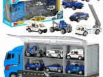 Transportowy ciężarówka z policyjnymi autkami