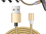 Magnetyczny kabel ładujący 3w1 micro USB, typ‑C i Lightning, 1 m