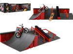 Zestaw finger skatepark z rampami, rowerem BMX i deskorolką