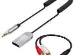 bezprzewodowy odbiornik audio Bluetooth 6.0 do domu i auta z 2× RCA, 3,5 mm AUX i zasilaniem USB, mikrofon
