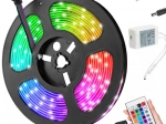 Taśma LED SMD 5050 RGB 4,5 m wodoodporna, zestaw z pilotem