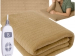 Elektryczny koc grzewczy 180 × 130 cm beżowy Ruhhy